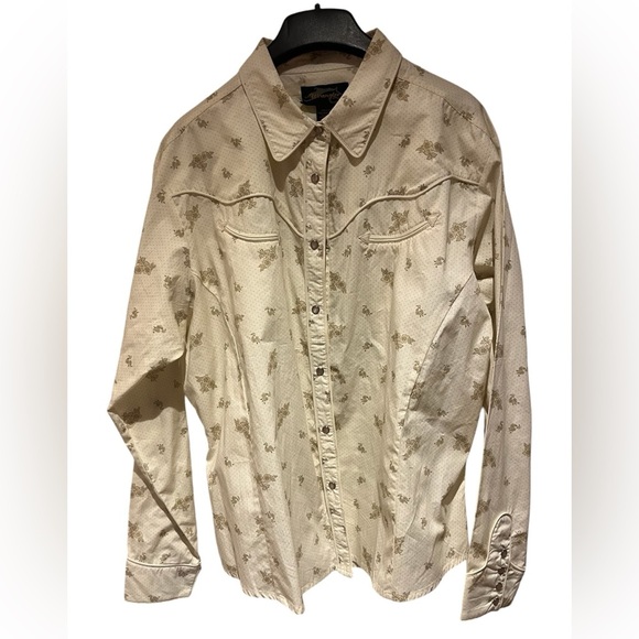 Vintage Wrangler XXL pearl snap button down in excellent condition 100% cotton - Picture 1 of 4